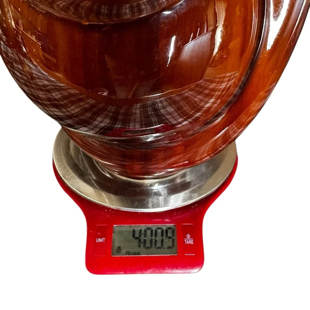 Large Sculptural Pottery Vase Brown Drip Glaze Swirl Abstract Art MCM Style 14